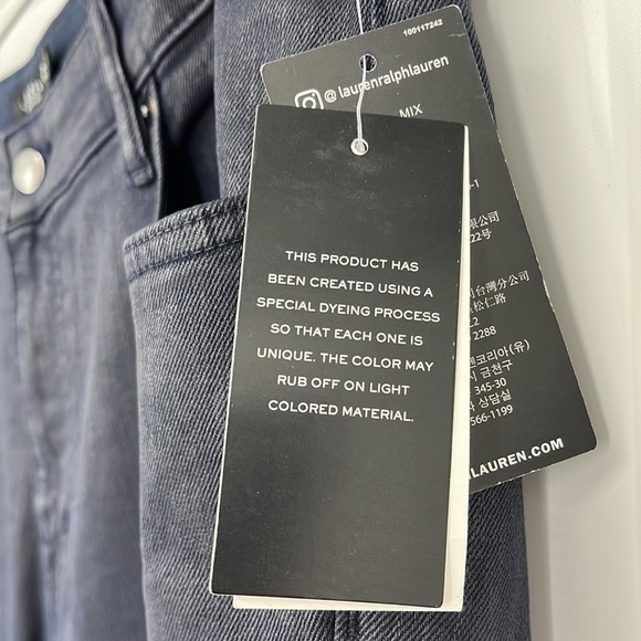 Lauren Ralph Lauren Super Stretch Mid-Rise Straight Leg Jeans Navy Size 18W New! - Picture 7 of 14